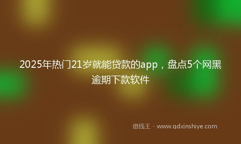 2025年热门21岁就能贷款的app，盘点5个网黑逾期下款软件