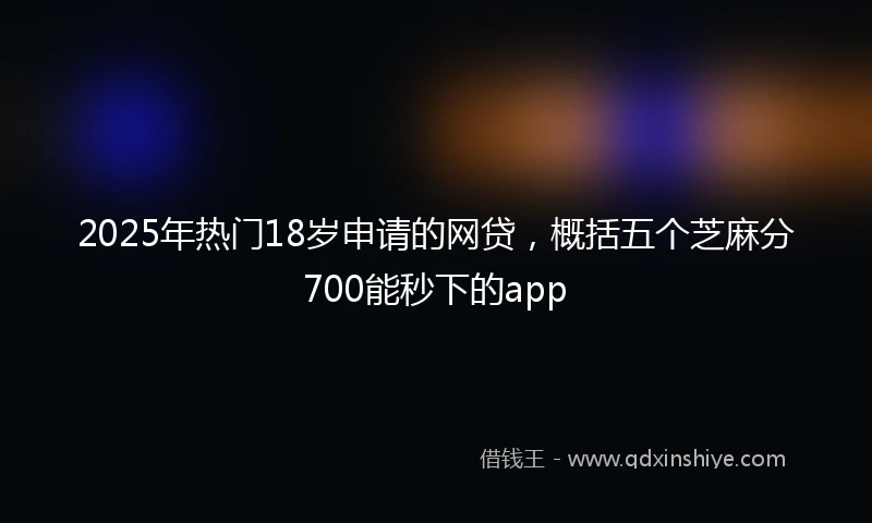 2025年热门18岁申请的网贷，概括五个芝麻分700能秒下的app
