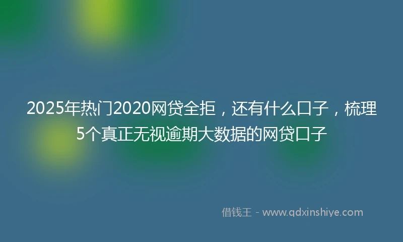 2025年热门2020网贷全拒，还有什么口子，梳理5个真正无视逾期大数据的网贷口子