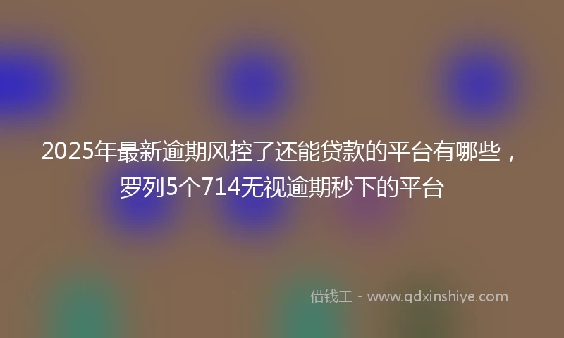 2025年最新逾期风控了还能贷款的平台有哪些，罗列5个714无视逾期秒下的平台