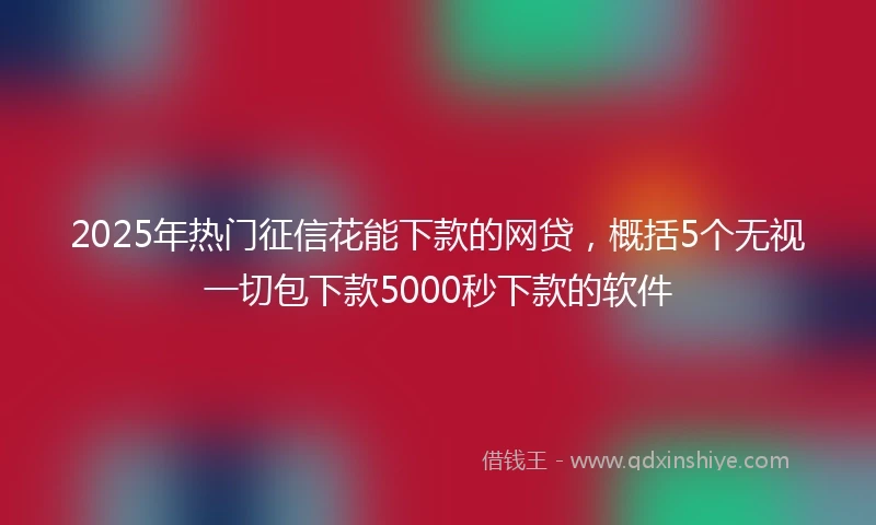 2025年热门征信花能下款的网贷，概括5个无视一切包下款5000秒下款的软件