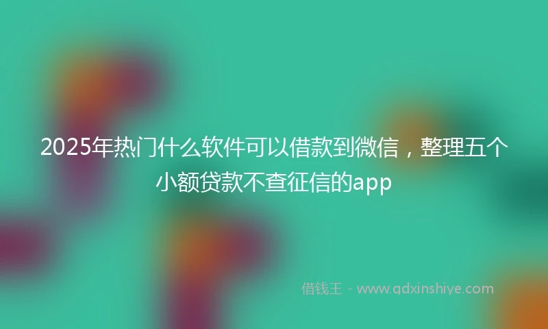 2025年热门什么软件可以借款到微信，整理五个小额贷款不查征信的app