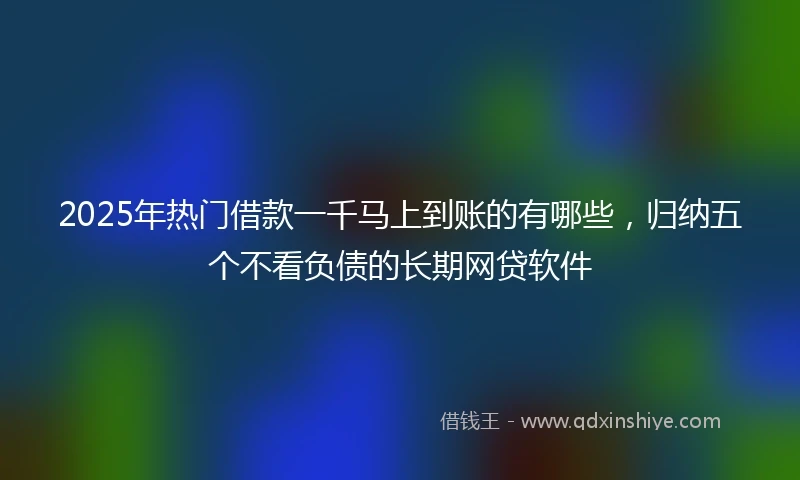 2025年热门借款一千马上到账的有哪些，归纳五个不看负债的长期网贷软件