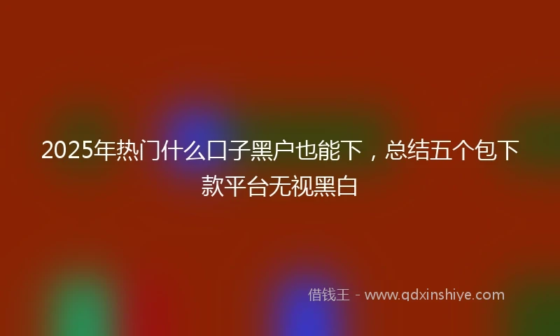 2025年热门什么口子黑户也能下，总结五个包下款平台无视黑白