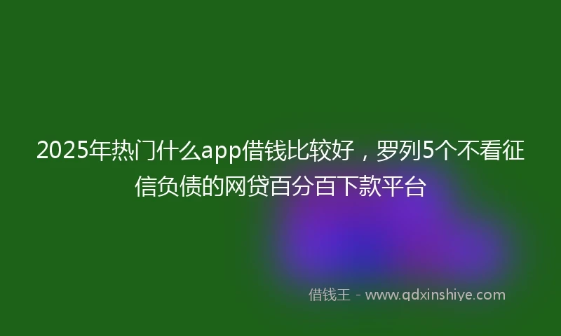 2025年热门什么app借钱比较好，罗列5个不看征信负债的网贷百分百下款平台