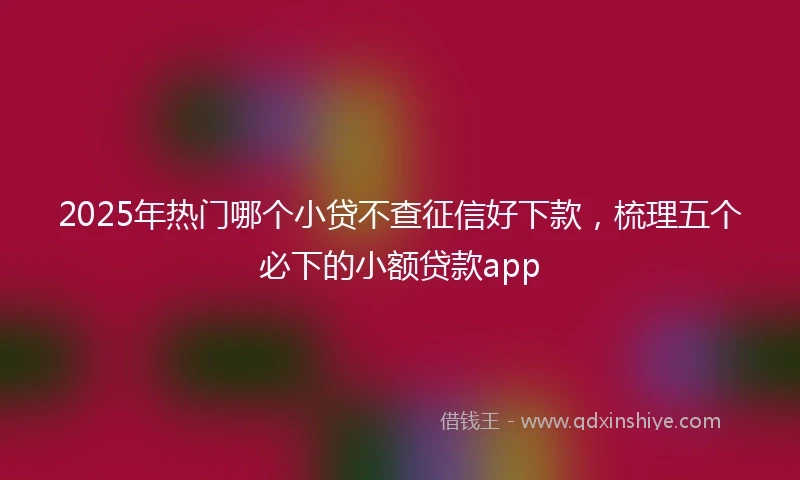 2025年热门哪个小贷不查征信好下款，梳理五个必下的小额贷款app