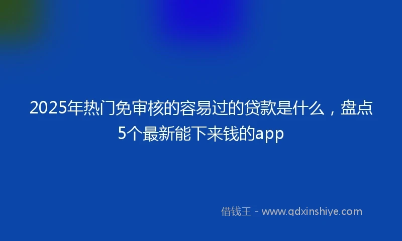 2025年热门免审核的容易过的贷款是什么，盘点5个最新能下来钱的app