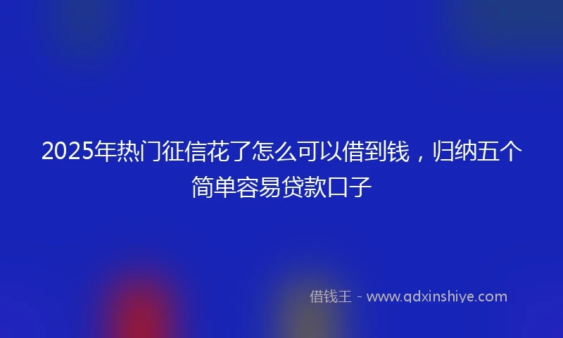 2025年热门征信花了怎么可以借到钱，归纳五个简单容易贷款口子