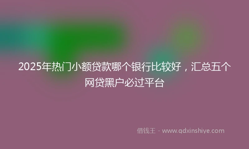 2025年热门小额贷款哪个银行比较好，汇总五个网贷黑户必过平台