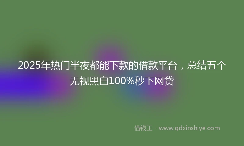 2025年热门半夜都能下款的借款平台，总结五个无视黑白100%秒下网贷