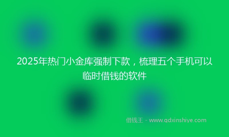 2025年热门小金库强制下款，梳理五个手机可以临时借钱的软件