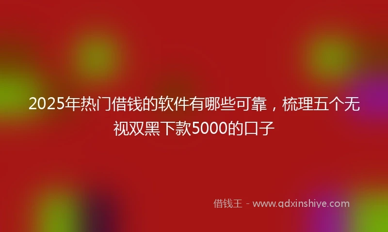2025年热门借钱的软件有哪些可靠，梳理五个无视双黑下款5000的口子