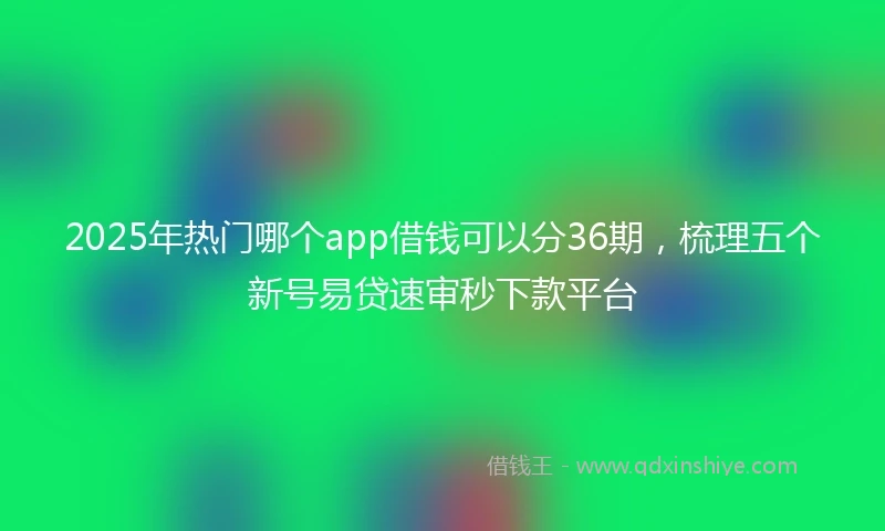 2025年热门哪个app借钱可以分36期，梳理五个新号易贷速审秒下款平台
