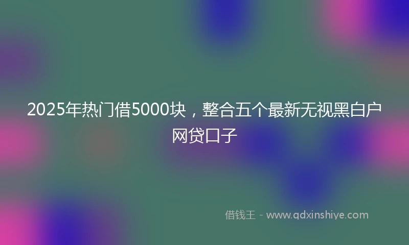 2025年热门借5000块，整合五个最新无视黑白户网贷口子