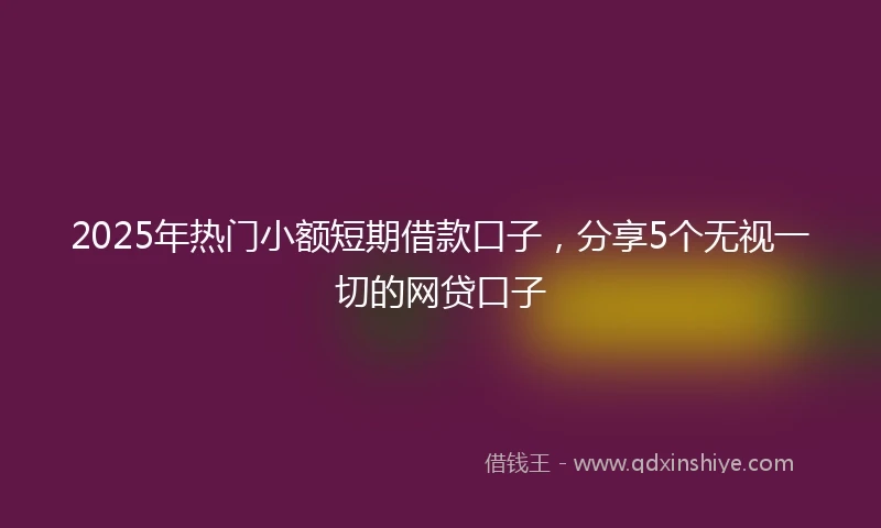 2025年热门小额短期借款口子，分享5个无视一切的网贷口子
