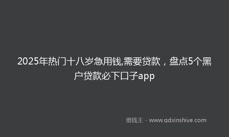 2025年热门十八岁急用钱,需要贷款，盘点5个黑户贷款必下口子app