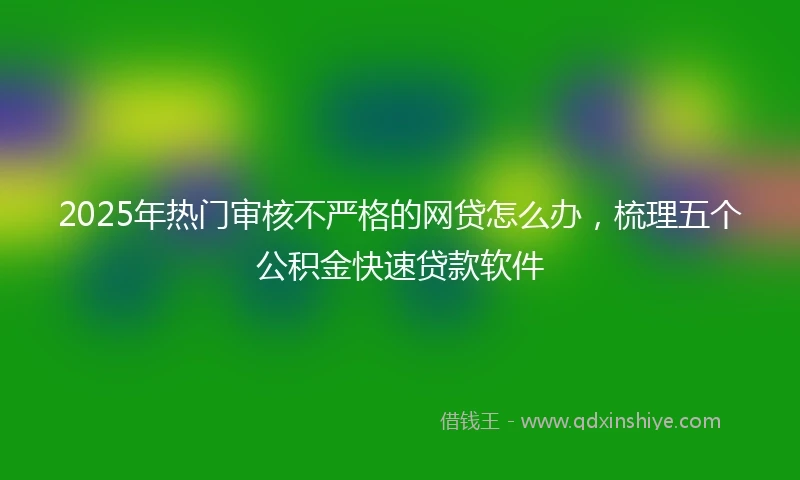 2025年热门审核不严格的网贷怎么办，梳理五个公积金快速贷款软件