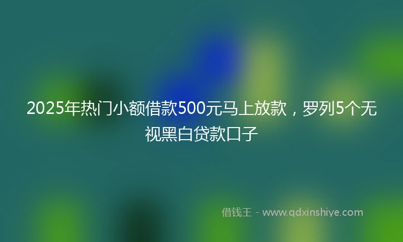2025年热门小额借款500元马上放款，罗列5个无视黑白贷款口子