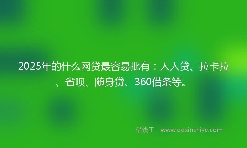 2025年的什么网贷最容易批有：人人贷、拉卡拉、省呗、随身贷、360借条等。