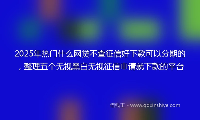 2025年热门什么网贷不查征信好下款可以分期的，整理五个无视黑白无视征信申请就下款的平台