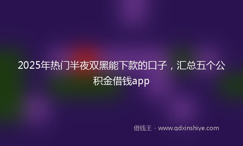 2025年热门半夜双黑能下款的口子，汇总五个公积金借钱app