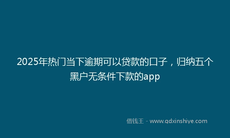 2025年热门当下逾期可以贷款的口子，归纳五个黑户无条件下款的app