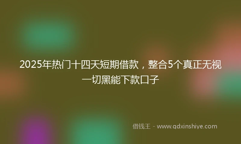 2025年热门十四天短期借款，整合5个真正无视一切黑能下款口子