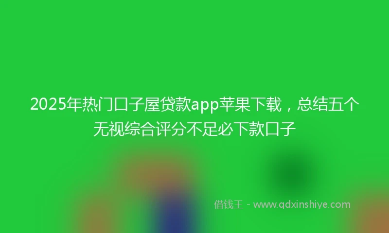 2025年热门口子屋贷款app苹果下载，总结五个无视综合评分不足必下款口子