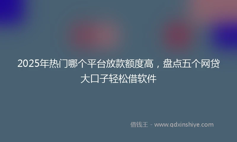2025年热门哪个平台放款额度高，盘点五个网贷大口子轻松借软件