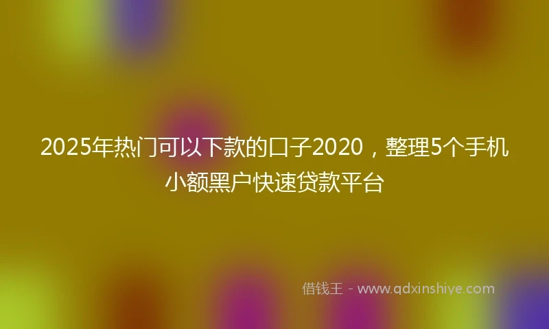 2025年热门可以下款的口子2020，整理5个手机小额黑户快速贷款平台