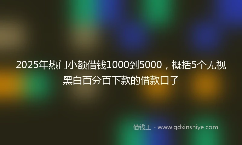 2025年热门小额借钱1000到5000，概括5个无视黑白百分百下款的借款口子