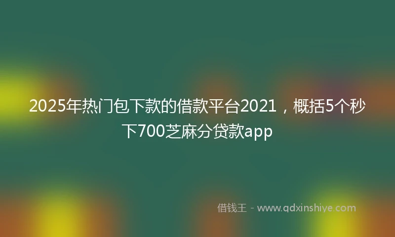 2025年热门包下款的借款平台2021，概括5个秒下700芝麻分贷款app