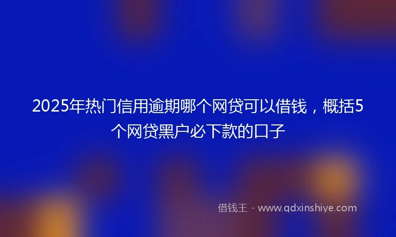 2025年热门信用逾期哪个网贷可以借钱，概括5个网贷黑户必下款的口子