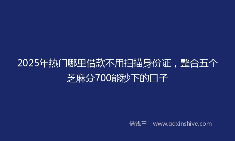 2025年热门哪里借款不用扫描身份证，整合五个芝麻分700能秒下的口子
