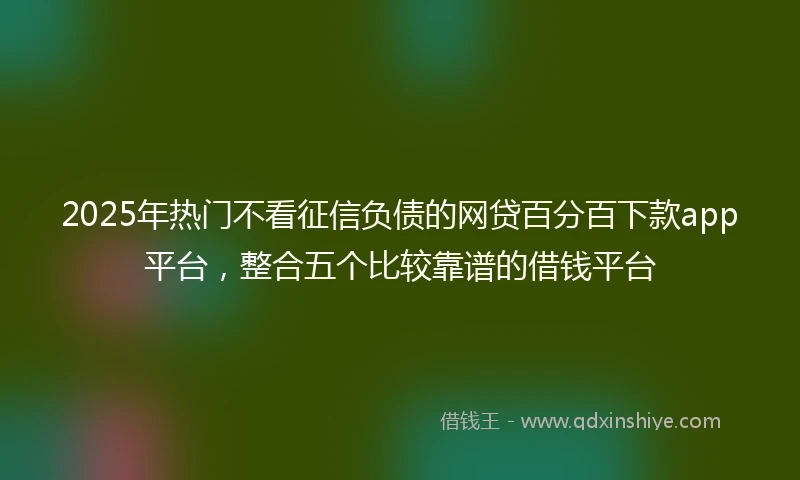 2025年热门不看征信负债的网贷百分百下款app平台，整合五个比较靠谱的借钱平台