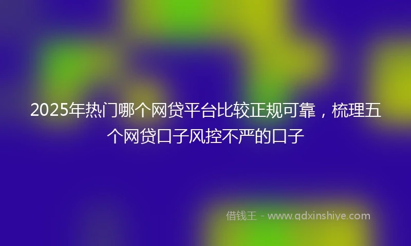 2025年热门哪个网贷平台比较正规可靠，梳理五个网贷口子风控不严的口子