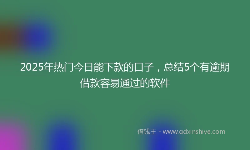 2025年热门今日能下款的口子，总结5个有逾期借款容易通过的软件