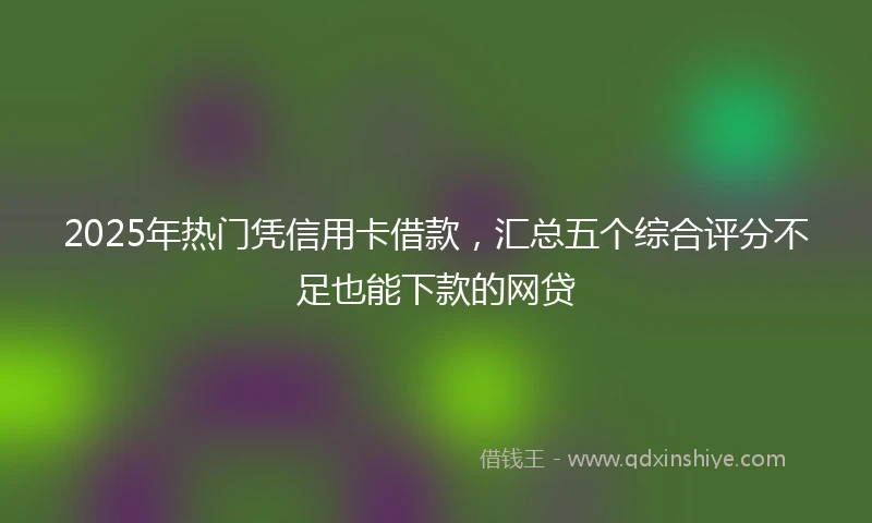 2025年热门凭信用卡借款，汇总五个综合评分不足也能下款的网贷