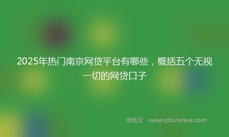 2025年热门南京网贷平台有哪些，概括五个无视一切的网贷口子