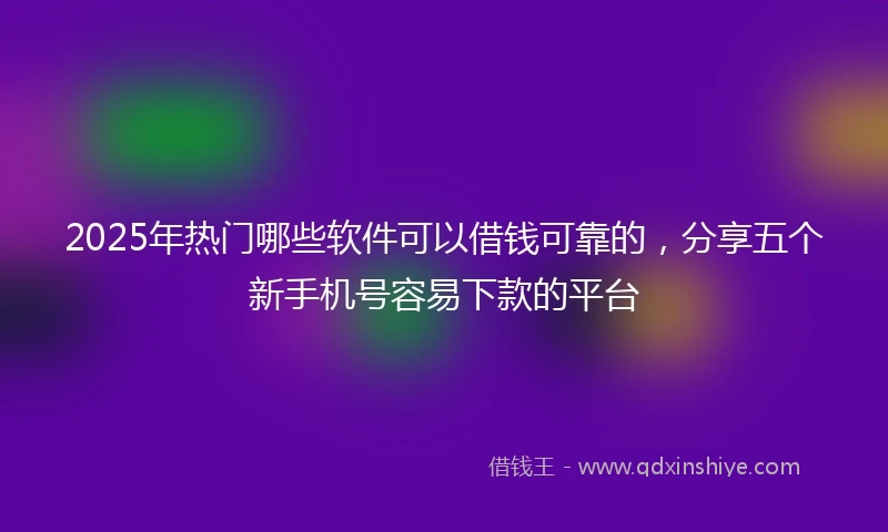 2025年热门哪些软件可以借钱可靠的，分享五个新手机号容易下款的平台