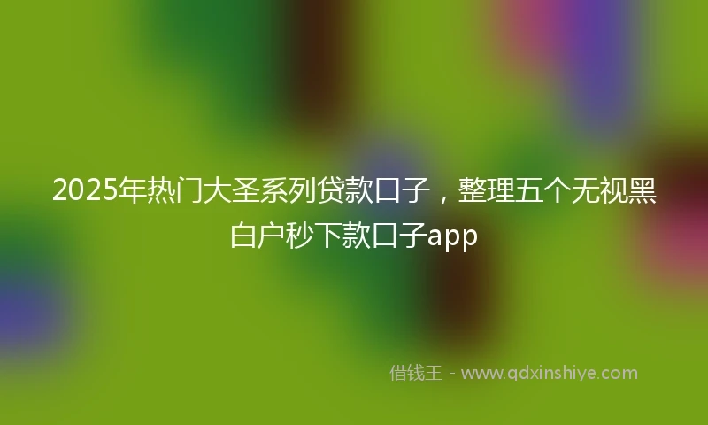 2025年热门大圣系列贷款口子，整理五个无视黑白户秒下款口子app