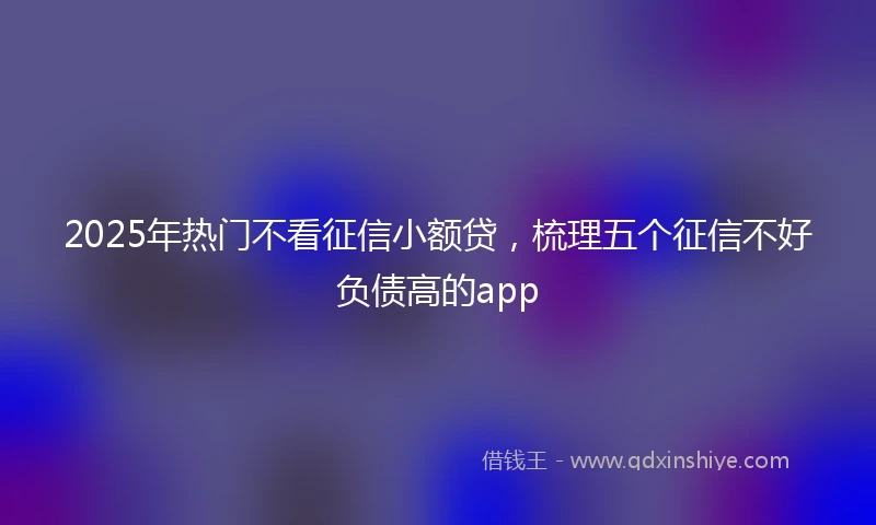 2025年热门不看征信小额贷，梳理五个征信不好负债高的app