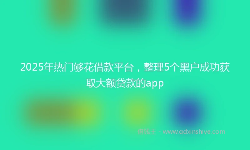 2025年热门够花借款平台，整理5个黑户成功获取大额贷款的app