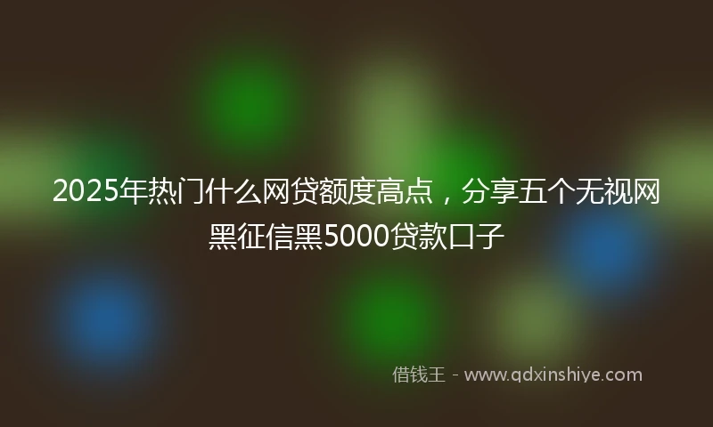 2025年热门什么网贷额度高点，分享五个无视网黑征信黑5000贷款口子
