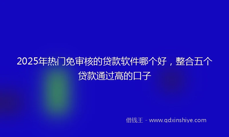 2025年热门免审核的贷款软件哪个好，整合五个贷款通过高的口子