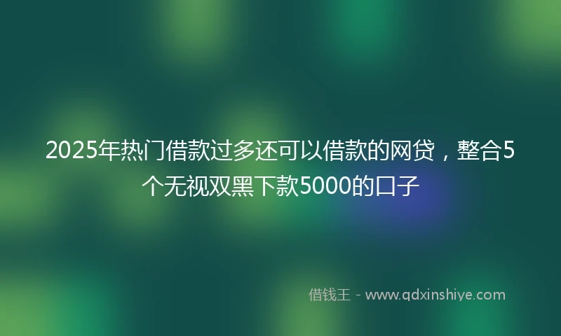 2025年热门借款过多还可以借款的网贷，整合5个无视双黑下款5000的口子
