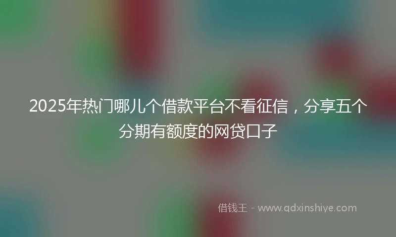 2025年热门哪儿个借款平台不看征信，分享五个分期有额度的网贷口子