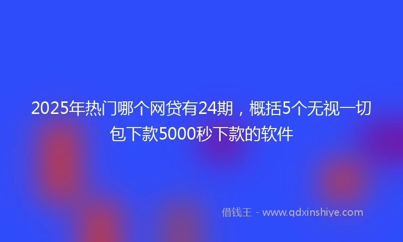 2025年热门哪个网贷有24期，概括5个无视一切包下款5000秒下款的软件