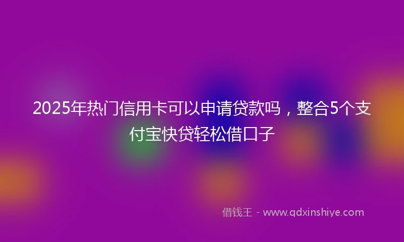2025年热门信用卡可以申请贷款吗，整合5个支付宝快贷轻松借口子