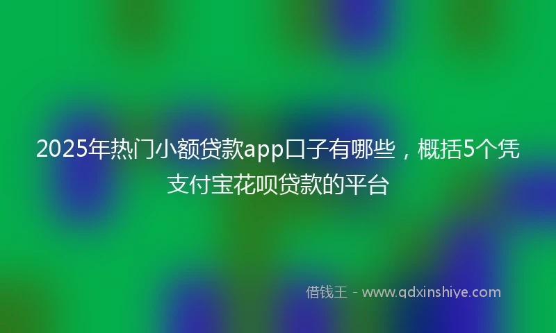 2025年热门小额贷款app口子有哪些，概括5个凭支付宝花呗贷款的平台